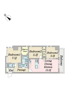 Mellow Gyotoku【5階】の間取り