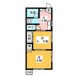 第2ミタカハイツ【1階】の間取り