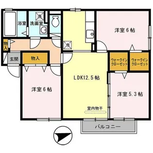 兵庫県西脇市野村町【アパート】の間取り