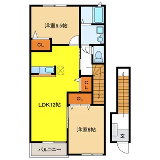 岐阜県羽島郡笠松町円城寺【アパート】の間取り