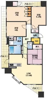 サンデュエル小山駅東通り【3階】の間取り