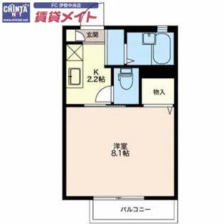 ヴィラージュ赤松【2階】の間取り