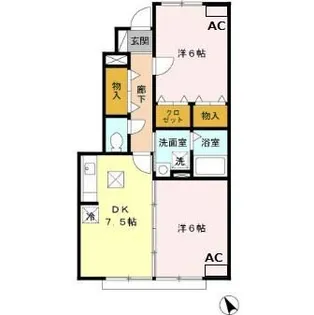 エステート陽だまり【1階】の間取り
