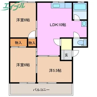 ウエストリバーマンション【3階】の間取り