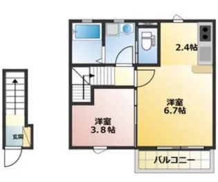 八軒ヴィラ【2階】の間取り