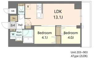 S-RESIDENCE王子enable【2階】の間取り