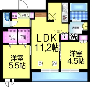 Casa del Sole カーサデルソーレ【2階】の間取り