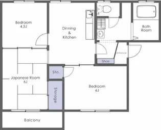 スズトハイツA棟【2階】の間取り