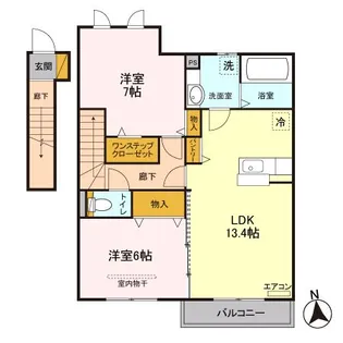 茨城県古河市茶屋新田【アパート】の間取り