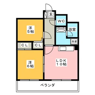 マンションしらさぎ【2階】の間取り
