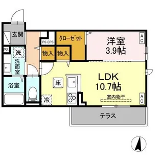 トリシア東和田 W棟【1階】の間取り