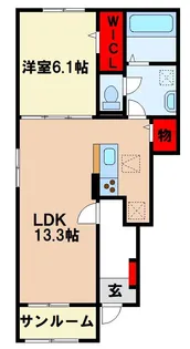 オーリューB【1階】の間取り