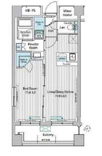 グランハイツ白金【1階】の間取り