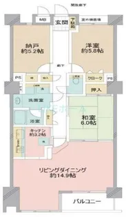 キャッスル市川【4階】の間取り