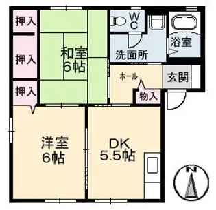 フレグランス沖広 B棟【1階】の間取り