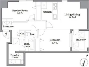 レジディア東麻布【12階】の間取り