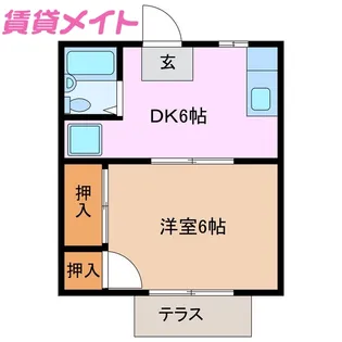 サンライズ小向【1階】の間取り
