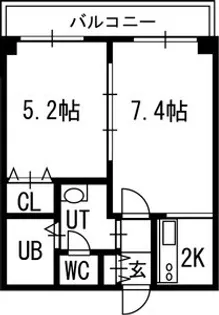グランカーサ南11条【4階】の間取り