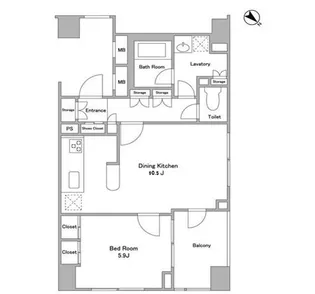 東京都目黒区中目黒3【マンション】の間取り