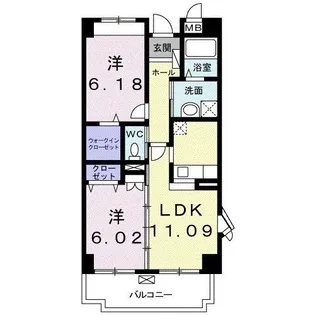 サン フォレスト ヴィラ【2階】の間取り
