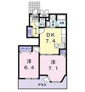 広島県東広島市八本松飯田3【アパート】の間取り