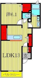 クラベール弐番館【1階】の間取り