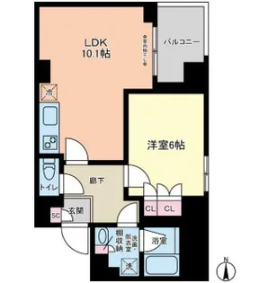 ヴィアーレ四谷【4階】の間取り