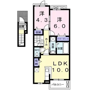 プランドールK【2階】の間取り