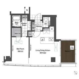 スカイハウス浜離宮【24階】の間取り