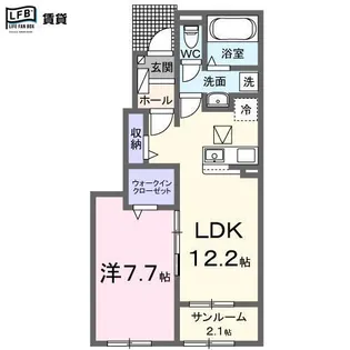 ヴェルデ・ヴェントI【1階】の間取り