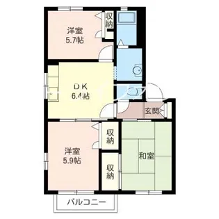 クレスト広田III【2階】の間取り
