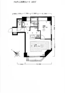 東京都中央区日本橋富沢町【マンション】の間取り