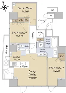 ダイレクトタワー池袋要町【12階】の間取り
