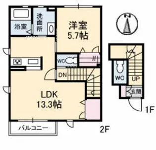 シャ一メゾンエリシオン【2階】の間取り