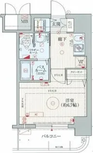 エステムコート難波 II アレグリア【7階】の間取り