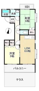 ガーデンコート春日部【2階】の間取り