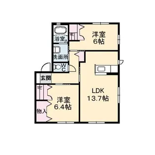 グランマスト爪崎 B棟【1階】の間取り