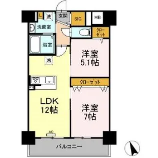 SunResidence小禄【11階】の間取り