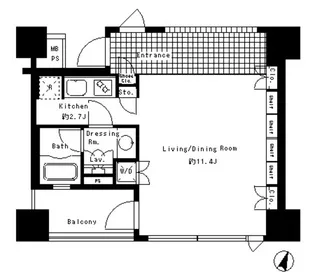 パークアクシス渋谷神南【10階】の間取り