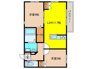 バウ・ハウス【2階】の間取り