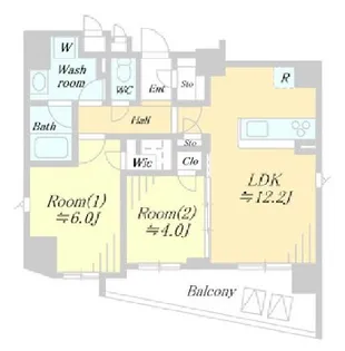 グローリオシェルト飯田橋【7階】の間取り