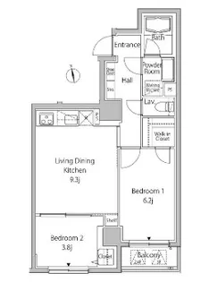 カーサスプレンディッド麻布十番駅前【2階】の間取り