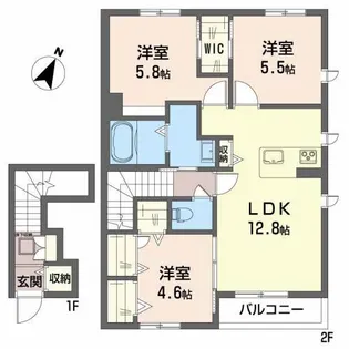 シャーメゾン ウィステリア【2階】の間取り