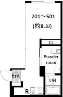 ルーナ クレシェンテ カワサキ【4階】の間取り