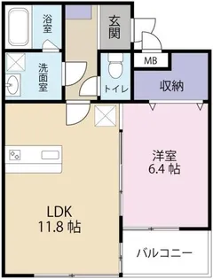 ザ・コンフォート蔵本【1階】の間取り