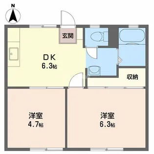 パナハイツ大石【1階】の間取り