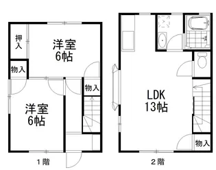 鼻高テラスハウスDの間取り