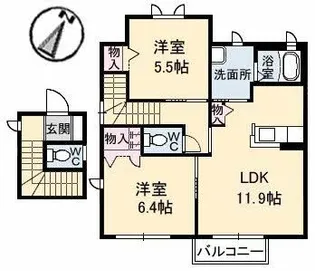 リセス ワイン【2階】の間取り