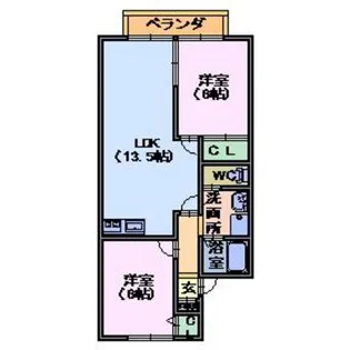 ハピネスI(1)【2階】の間取り