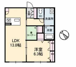 サンシティ水野【1階】の間取り